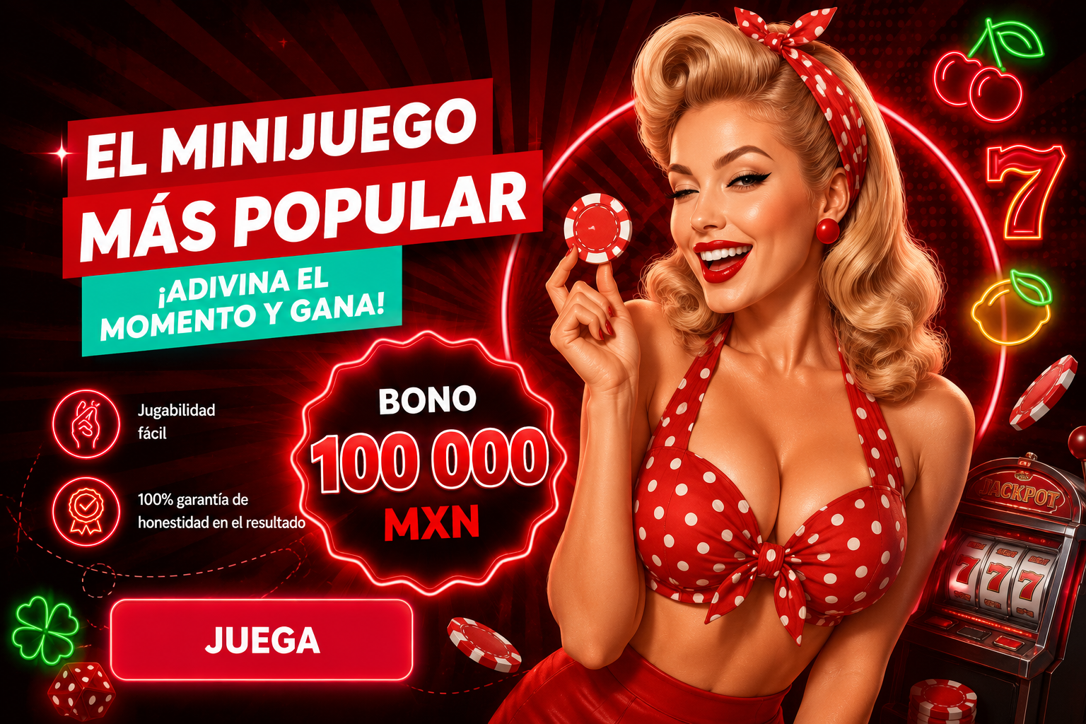 El minijuego más popular - bono 100 000 MXN